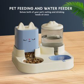 Super Cute Appearance Pet Feeding And Drinking Device, Dry And Wet Separation, Automatic Water Addition, Universal For Cats And Dogs