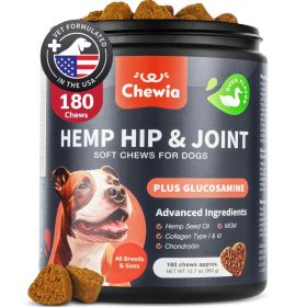Glucosamine For Dogs Hemp Hip And Joint Supplement For Dogs Glucosamine Chondroitin Chews With MSM Turmeric Collagen For Mobility Bone Skin And Coat H