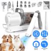 Professional Pet Hair Grooming/Vacuuming Kit with 7 Grooming Tools Dog Clipper 2.5L Dust Cup 10000PA Strong Suction/Low Noise Hair Remover