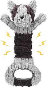 Plush Dog Squeak Toys with Crinkle Paper - Pull Interactive Tug of War Dog Toy, Great for Dental Health