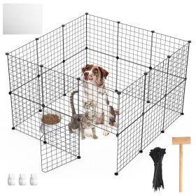 Metal Playpen with Door for Small, Medium, Kitten, or Puppy Kennel Metal Wire Fence For Indoor/Outdoor Use