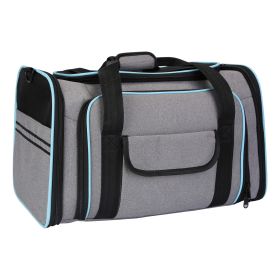 Expandable Pet Carrier Airline Approved Collapsible Soft Carrier Bag with Removable Fleece Pad Pockets Breathable Mesh Adjustable
