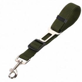 High Quality Durable Pet Vehicle Seat belt Nylon Adjustable Car Seat Dog Safety Belt (Option: Army Green)