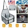 Dog Foldable Car Seat, Booster Seat; Travel Carrier w/ Clip-on Safety Leash, Zipper Storage Pocket for Small Medium Pets Up to 20Lbs