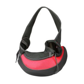 Pet Carrier for Dogs or Cats; Hands Free, Adjustable Sling with Padded Strap; Breathable Shoulder Bag Style (Option: PetPuppyCarrierRedL)