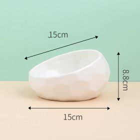Pet Supplies Bowl Ceramic Pet Bowl Oblique Mouth (Option: White)