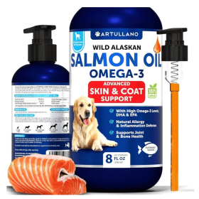 Salmon Oil For Dogs 3 For Dogs 8 FL OZ Wild Alaskan Salmon Fish Oil (Option: 1Bottle)