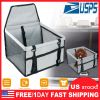 Dog Foldable Car Seat, Booster Seat; Travel Carrier w/ Clip-on Safety Leash, Zipper Storage Pocket for Small Medium Pets Up to 20Lbs
