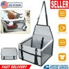 Dog Foldable Car Seat, Booster Seat; Travel Carrier w/ Clip-on Safety Leash, Zipper Storage Pocket for Small Medium Pets Up to 20Lbs