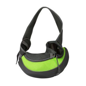 Pet Carrier for Dogs or Cats; Hands Free, Adjustable Sling with Padded Strap; Breathable Shoulder Bag Style (Option: PetPuppyCarrierGreenS)