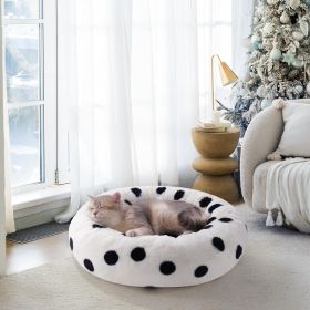 MEWOOFUN Plush, Fluffy, Donut Bed For Small Dogs, Indoor Cats, Puppies, and Kittens - 23 Inch Round Washable Pet Bed With Non-Slip Bottom (Option: WP159)