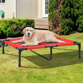 Elevated Steel Frame Pet Bed (Option: Red)