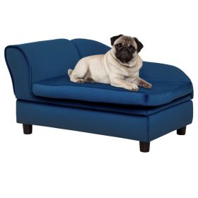Pet Sofa Bed Couch with Storage, Pet Sofa for Cats and Small Dogs (Color: Blue)