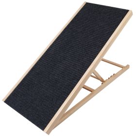 Foldable Wooden Dog Ramp for Furniture and Beds; Non Slip, Adjustable Heights (Option: 176Lbs Load)