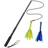 Extendable Dog Flirt Pole with Lure, 10.23-26.77" Teaser Wand with 2 Replaceable, Interactive Tail Toys For Small, Medium, & Large Dogs