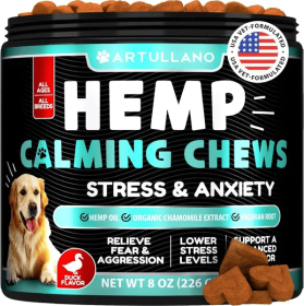 Hemp Calming Supplement Chews For Dogs - Anxiety Relief Treats With Hemp Oil, Turmeric, Valerian Root, Ginger (Option: 1pcs)