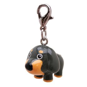 Poly 3 Dog charm (Color: Grey, size: 1" x 3/4" x 5/8")