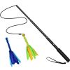Extendable Dog Flirt Pole with Lure, 10.23-26.77" Teaser Wand with 2 Replaceable, Interactive Tail Toys For Small, Medium, & Large Dogs