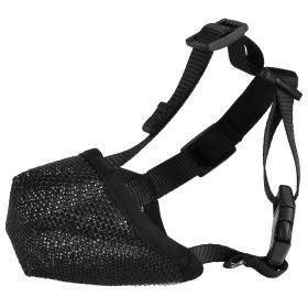 Pet Muzzle Mask Soft Mesh Muzzle Adjustable Dog Mouth Cover with Breathable Mesh Adjustable Neck Forehead Strap for Anti Biting Barking Chewing (Option: PetMuzzleBlackXS)