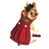Wool Fur-Trimmed Dog Harness Coat With Matching Leash