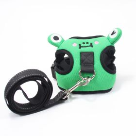 dog harness set with frog leash, pet mesh breathable small dog harness retractable dog leash (Specification (L * W): M, colour: Calf+traction rope)