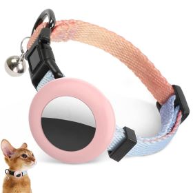 Dog Collar with AirTag Tracker Silicone Case Rainbow Gradient (Color: Gradient Beige Red, type: Pet Supplies)