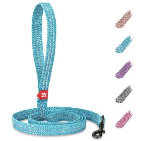 Recycled Cotton 10 Ft Eco Friendly Dog Leash for Small, Medium, or Large Dogs; Reflective, Strong Leashes (Color: Blue)