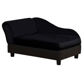Luxury Dog Bed for Small Dogs, Hidden Storage, Soft Foam Cushion, Modern Pet Sofa (Color: Black)
