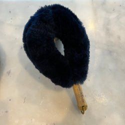 Shearling Fur Grip for Leashes (Color: Navy Blue)