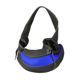 Pet Carrier for Dogs or Cats; Hands Free, Adjustable Sling with Padded Strap; Breathable Shoulder Bag Style (Option: PetPuppyCarrierBlueL)