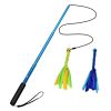 Extendable Dog Flirt Pole with Lure, 10.23-26.77" Teaser Wand with 2 Replaceable, Interactive Tail Toys For Small, Medium, & Large Dogs