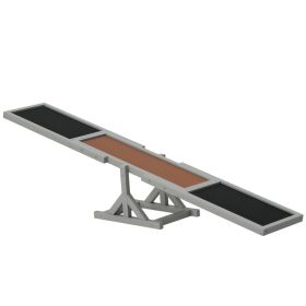 Wooden Dog Agility Seesaw for Training and Exercise, Platform Equipment Run Game Toy, Weather Resistant Pet Supplies (Color: Gray)