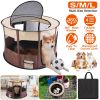 Foldable Playpen for Dog with Carry Bag Portable Travel Waterproof Indoor Outdoor Pet Cage Tent Detachable Upper Cover For Dog or Cat