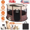 Foldable Playpen for Dog with Carry Bag Portable Travel Waterproof Indoor Outdoor Pet Cage Tent Detachable Upper Cover For Dog or Cat