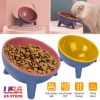 Raised Tilted Elevated Food Bowl Pet Backflow Prevention Water Dish Feeding Bowl for Cats & Small Dogs