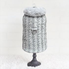 Annabella Dog Coat (Color: Platinum, size: LG)